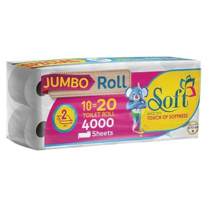 Picture of Soft Toilet Paper 2 Ply 400 Sheet 10 Rolls