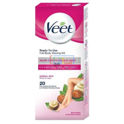 Picture of Veet Full Body Waxing Kit for Normal Skin, Easy-Gelwax Technology 20 strips