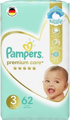 Picture of Pampers Premium Care Midi Diapers, Size 3, 1 Value Pack, 6-10 Kg, 62 Count