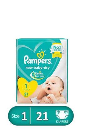 Picture of Pampers Baby-Dry Diapers, Newborn Size, 2-5 kg, 21 Diapers