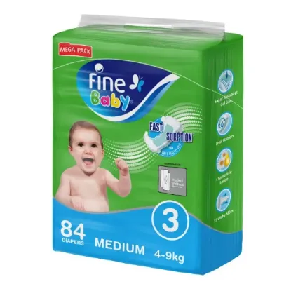 Picture of Fine Baby Diapers, Size 3, Medium 4–9kg, Mega Pack of 84 diapers